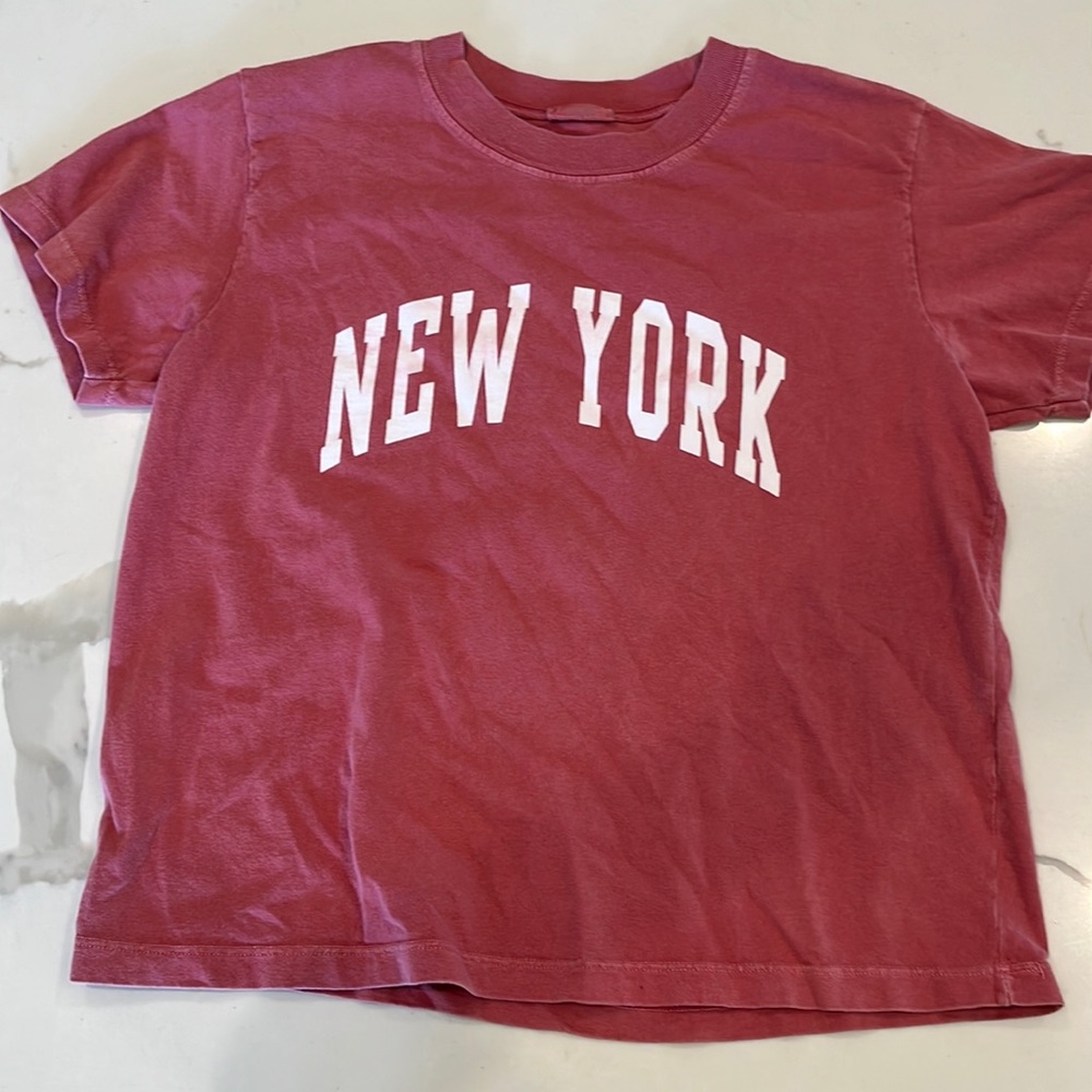 Dark Pink New York Brandy Melville Graphic Tee